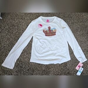 3/$20 Juicy Couture girls XL crown Tee Longsleeve marshmallow flippable sequins